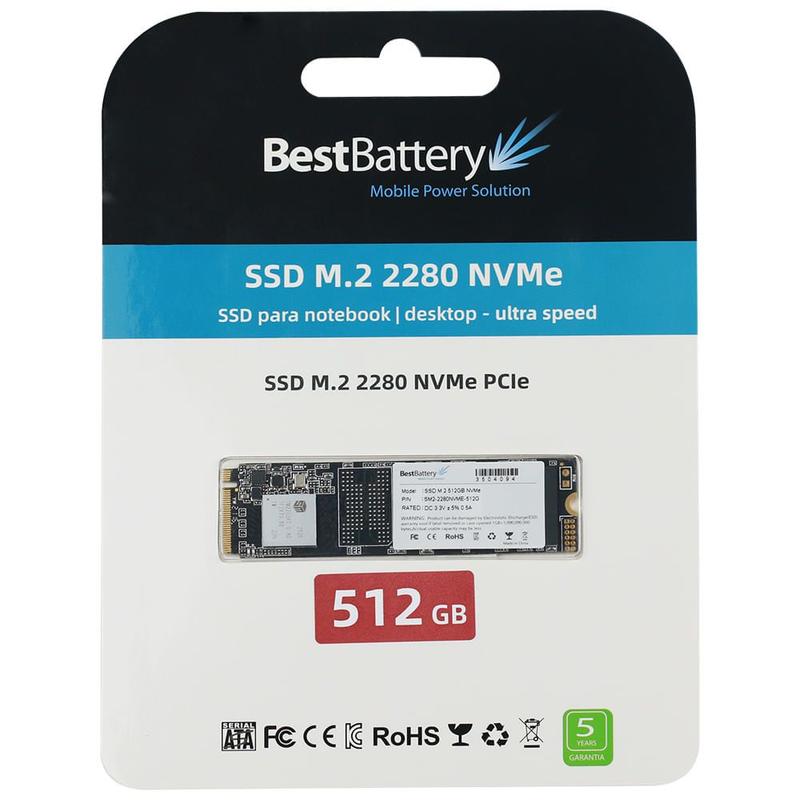 SSD M.2 2280 PCIe NVMe para HP 15 CX0020nr - BestBattery - HD SSD